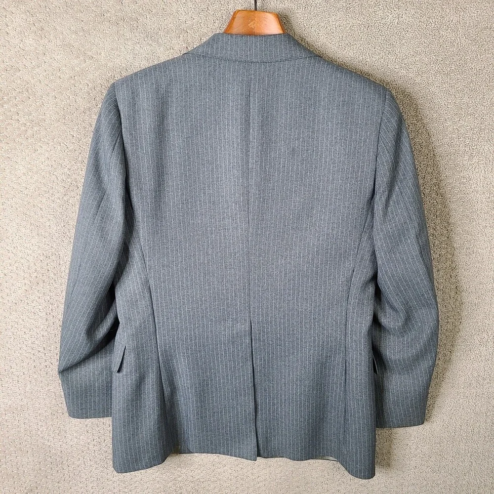 Vintage Richman Brothers Jacket Mens 40S Gray Striped‎ Blazer 70s 2 Button Coat